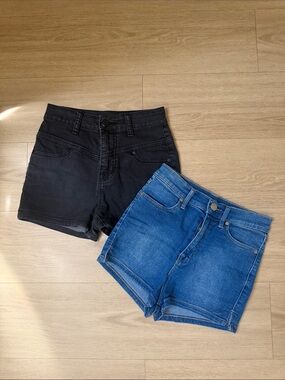 BDG High-Waist Denim Mini Shorts Bundle - Black + Blue Daisy Dukes Hot Pants